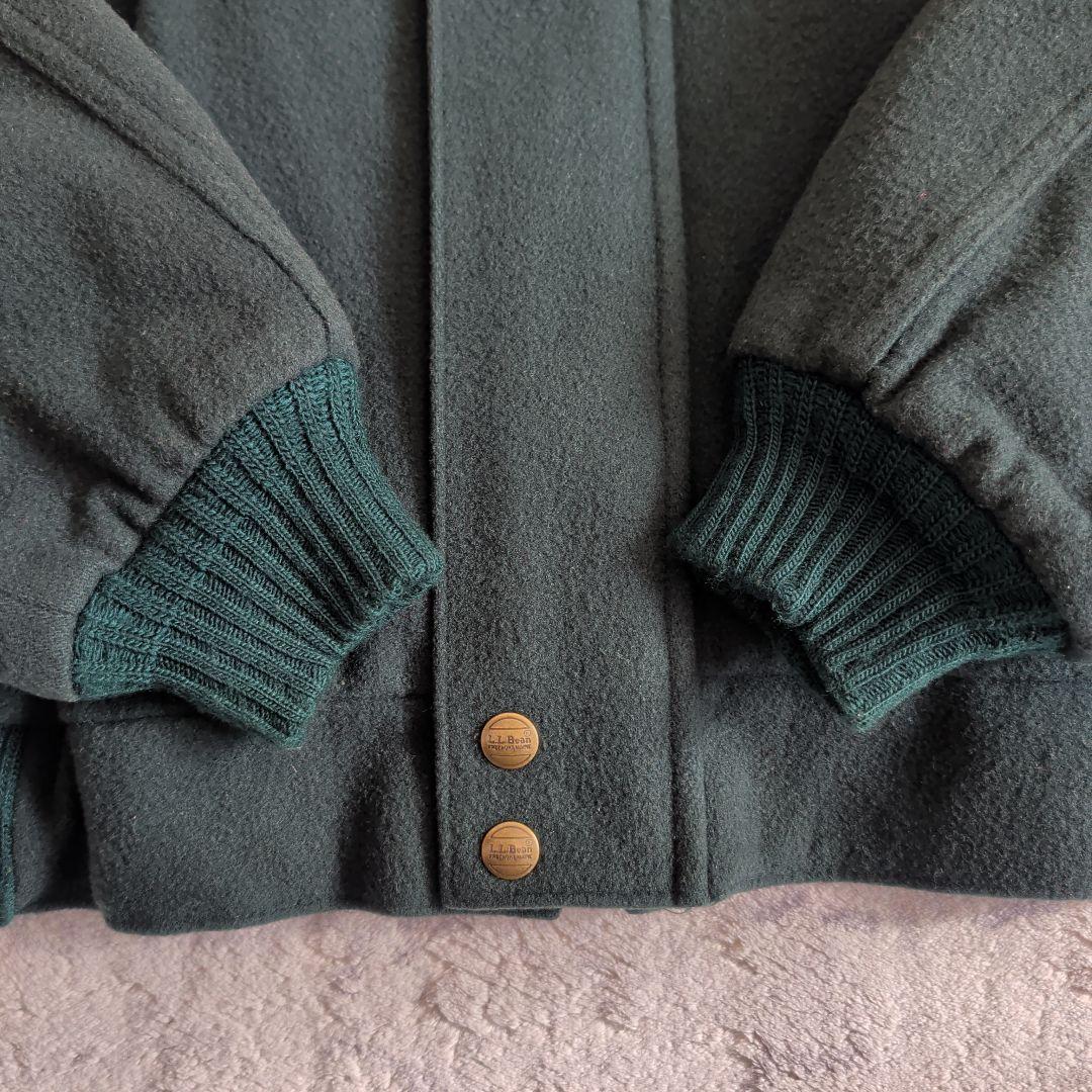 80s エルエルビーン ウールブルゾン レザー襟 ボンバージャケット USA製