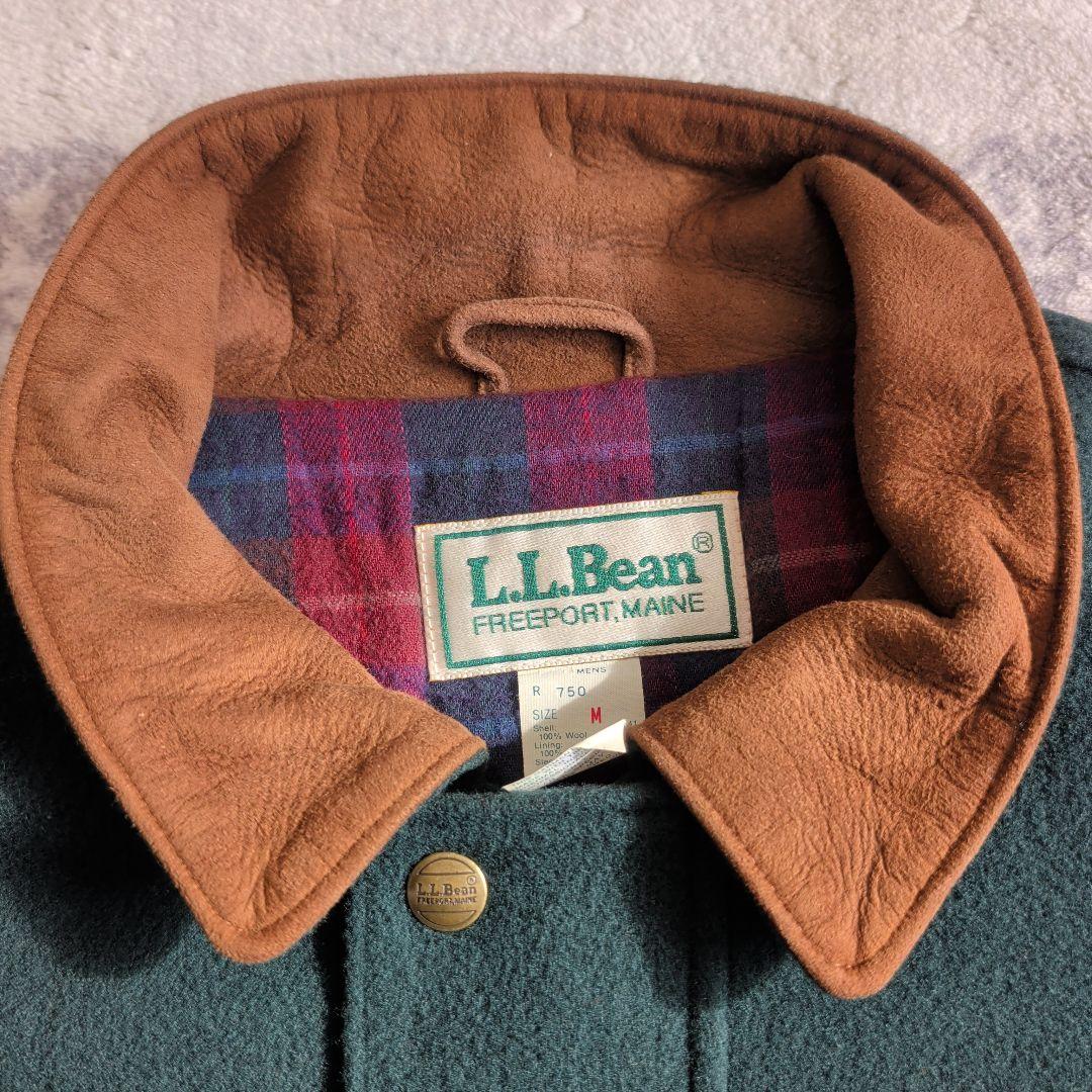 80s エルエルビーン ウールブルゾン レザー襟 ボンバージャケット USA製