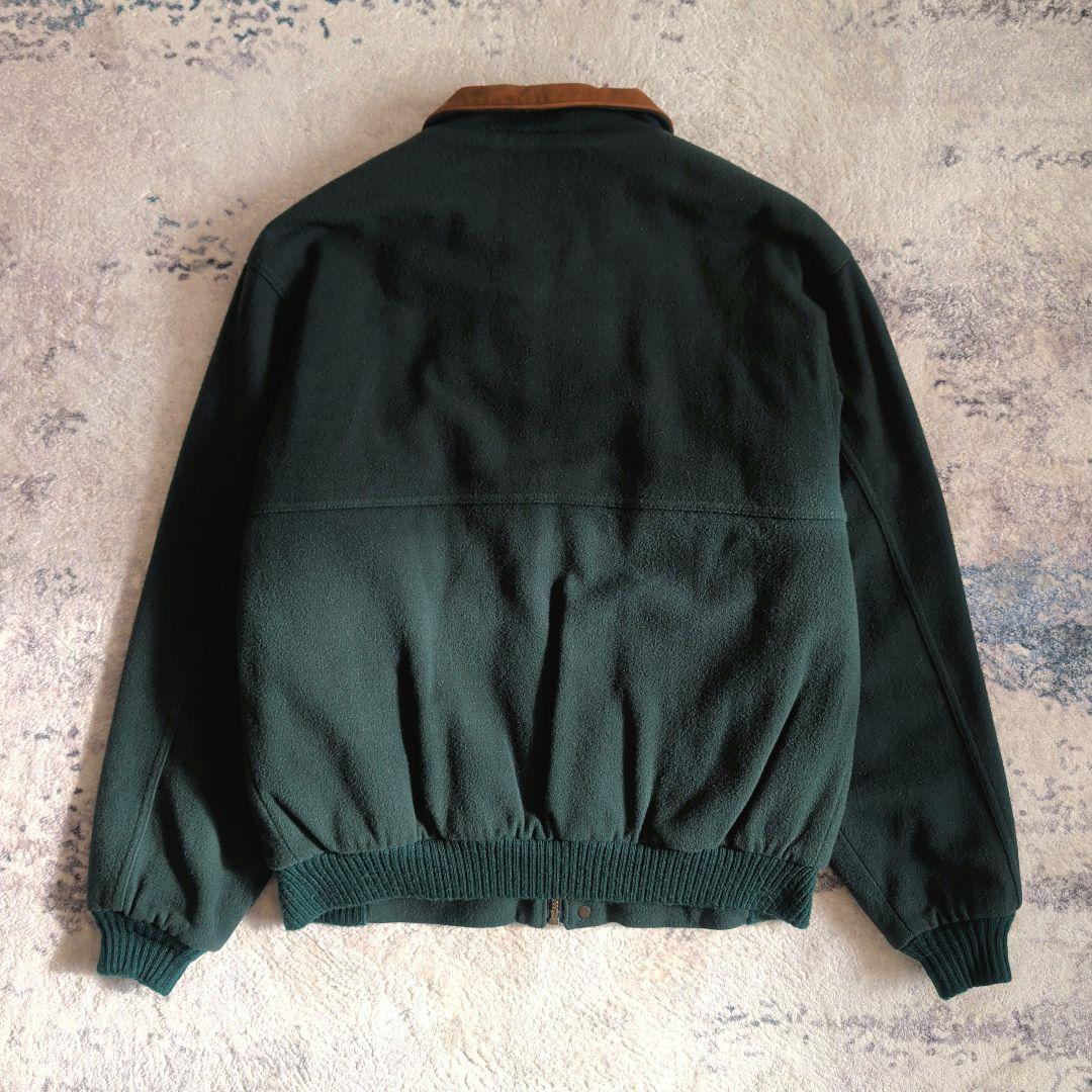 80s エルエルビーン ウールブルゾン レザー襟 ボンバージャケット USA製