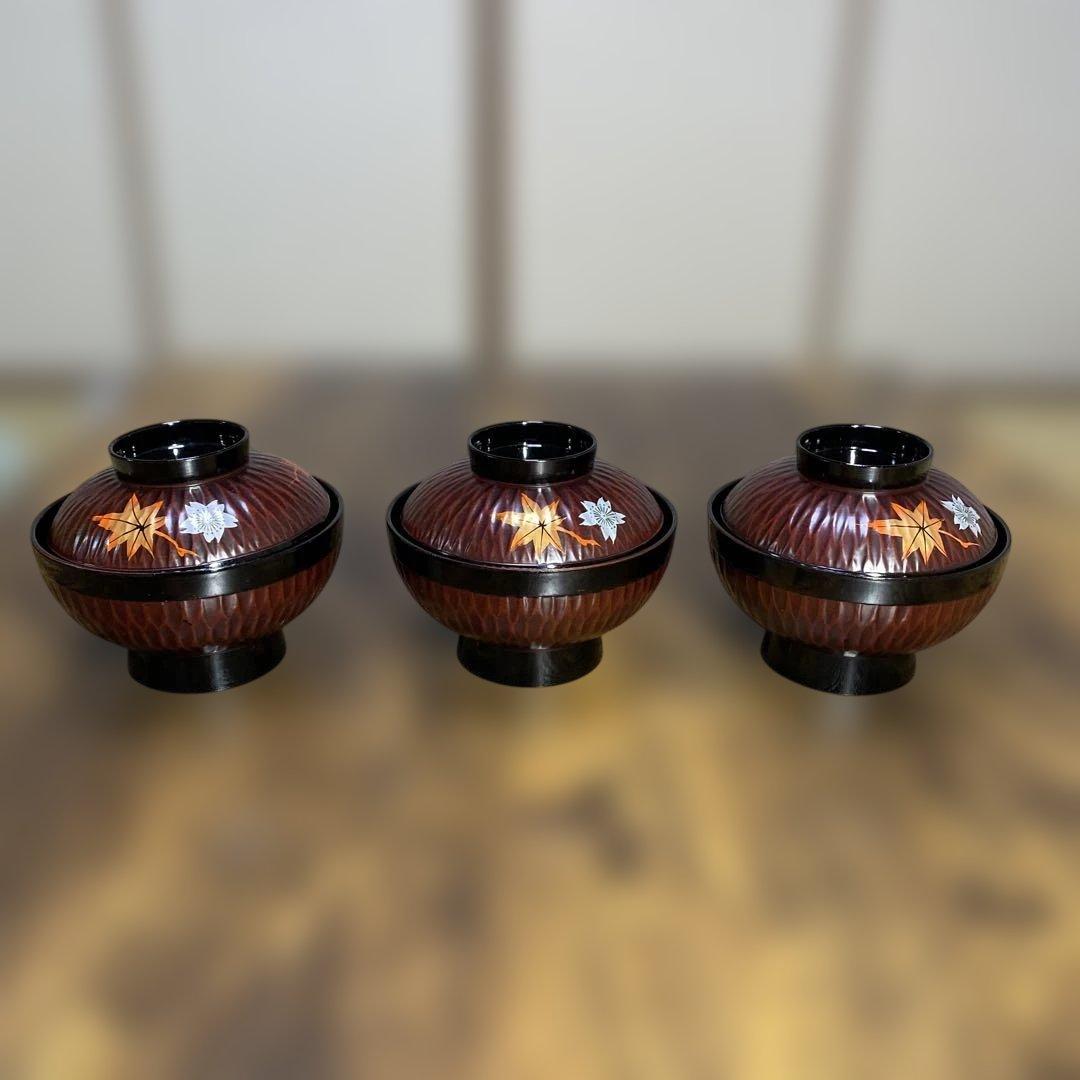もみじ柄お椀　3個セット
