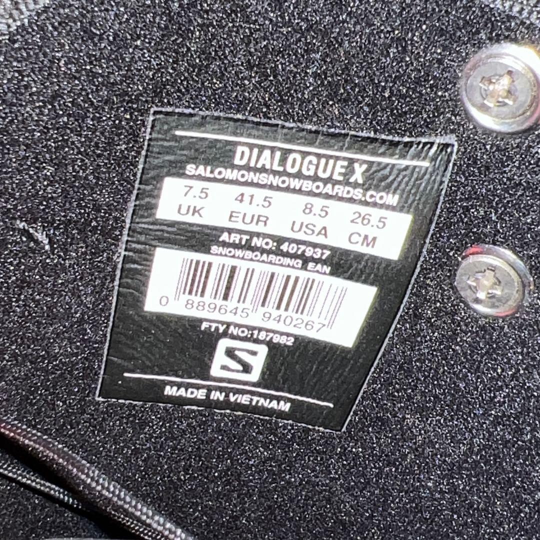 5回使用 26.5cm SALOMON DIALOGUE X スノボブーツ