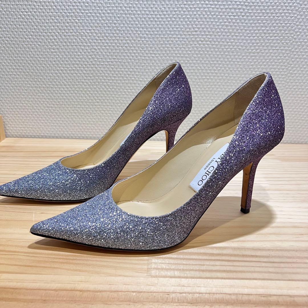 ジミーチュウ JIMMY CHOO グリッター パンプス シルバーラメ23