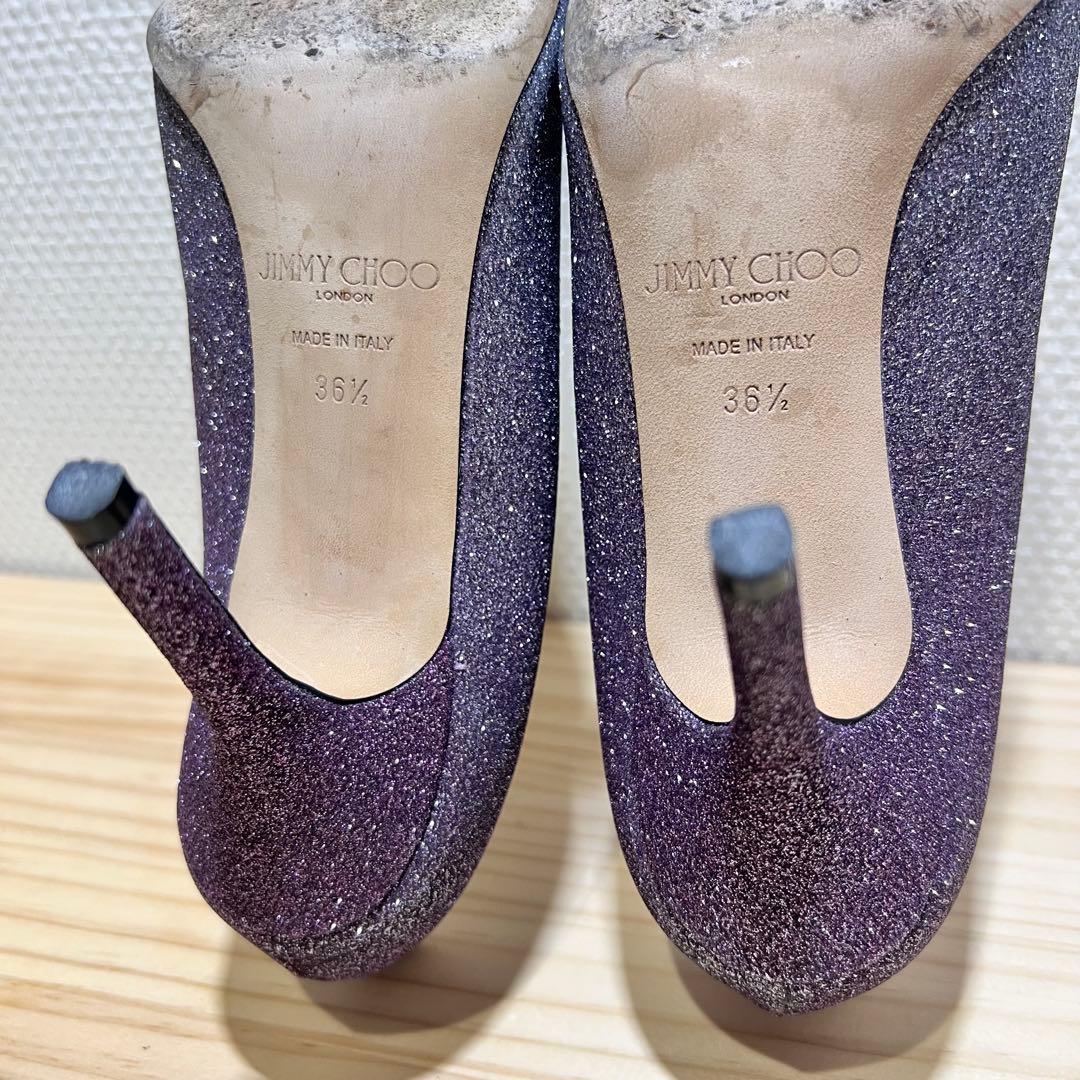 ジミーチュウ JIMMY CHOO グリッター パンプス シルバーラメ23