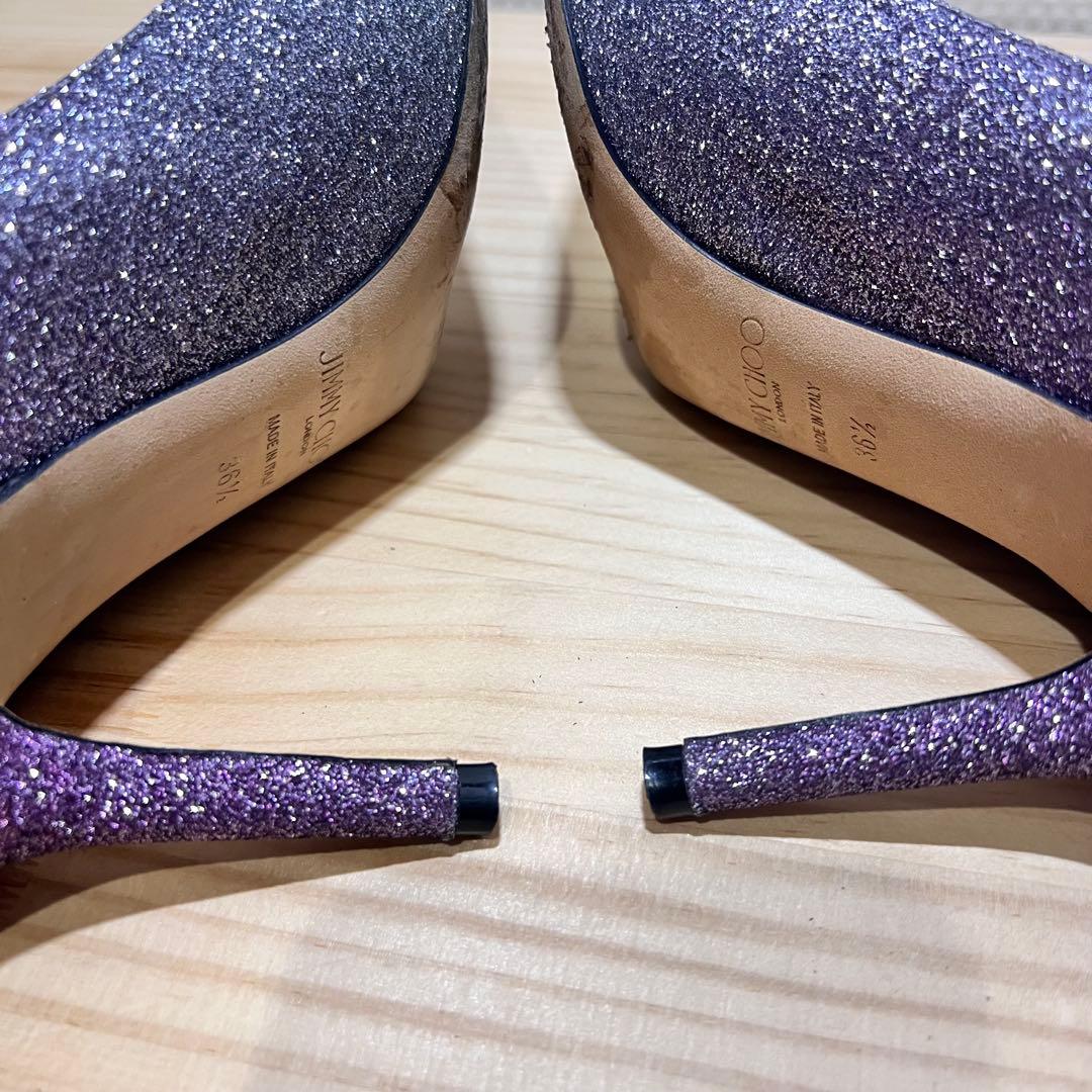 ジミーチュウ JIMMY CHOO グリッター パンプス シルバーラメ23