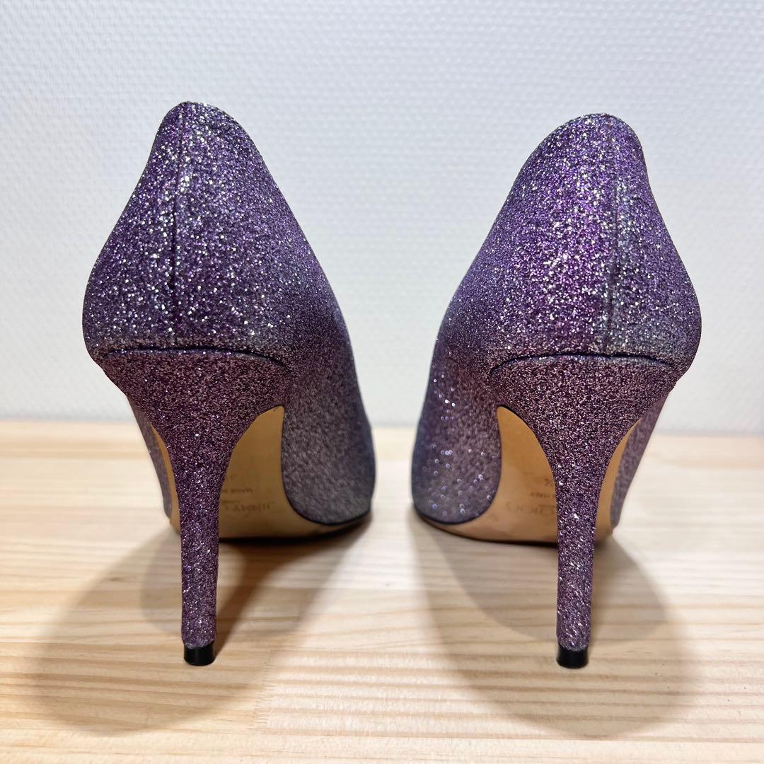 ジミーチュウ JIMMY CHOO グリッター パンプス シルバーラメ23