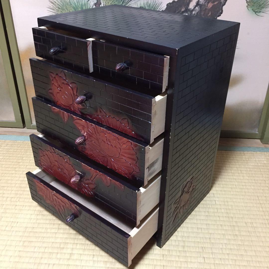 木製タンス　5段　棚　ウッドラック　レトロ