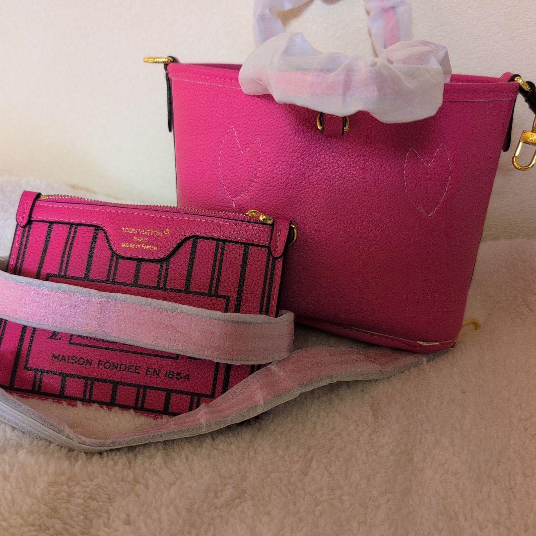 ピンクポーチ付き 　リバーシブル2wayバック【2/15迄の出品】最終値下げ！！