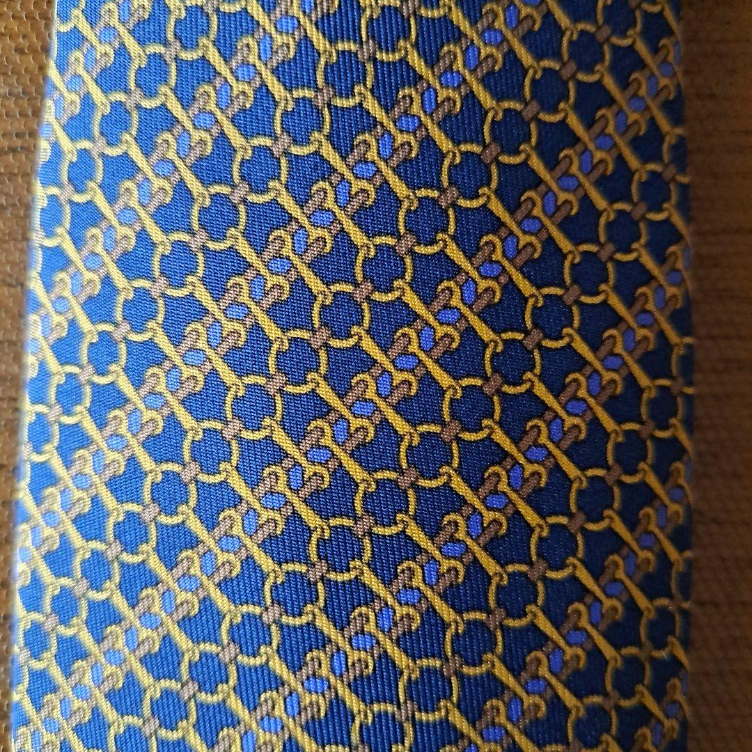 HERMES シルク ネクタイ ネイビー 7200 UA