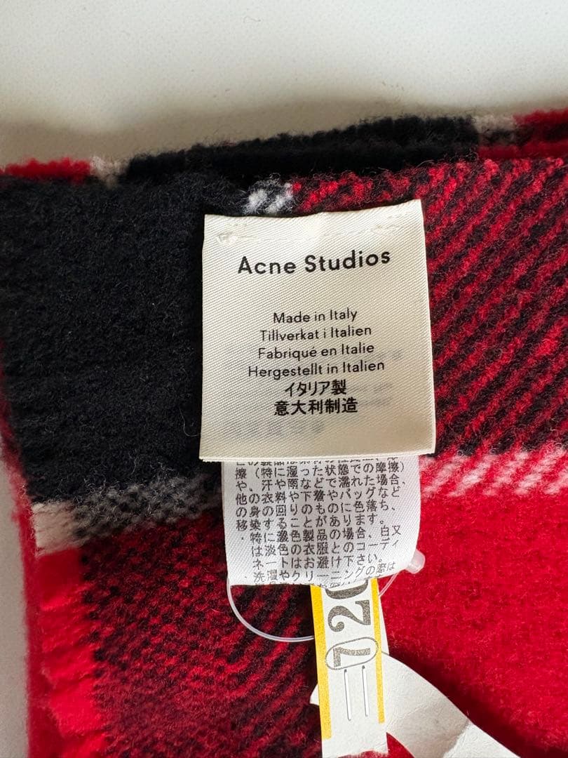 AcneStudiosアクネストゥディオズ チェック柄ロゴストール ウール100