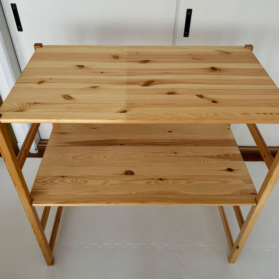 無印　パイン材ユニットシェルフ　86センチワイド