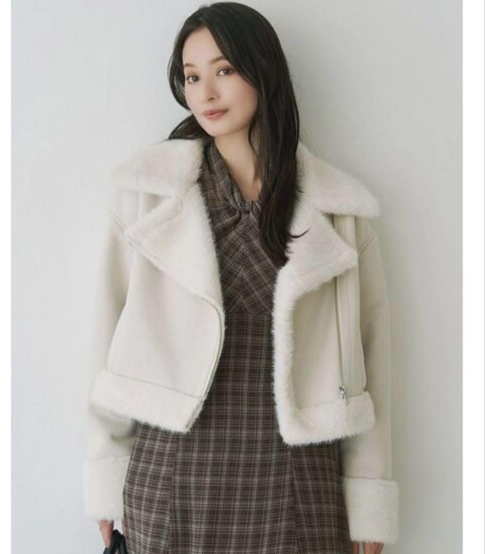 マーキュリーデュオ ムートンコート フェイクムートンボンバージャケット