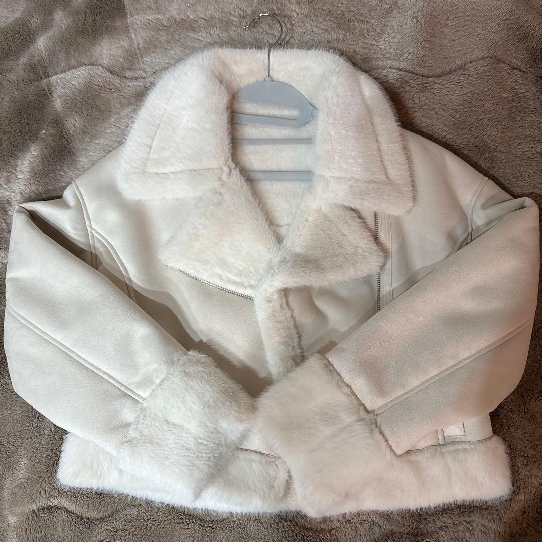 マーキュリーデュオ ムートンコート フェイクムートンボンバージャケット