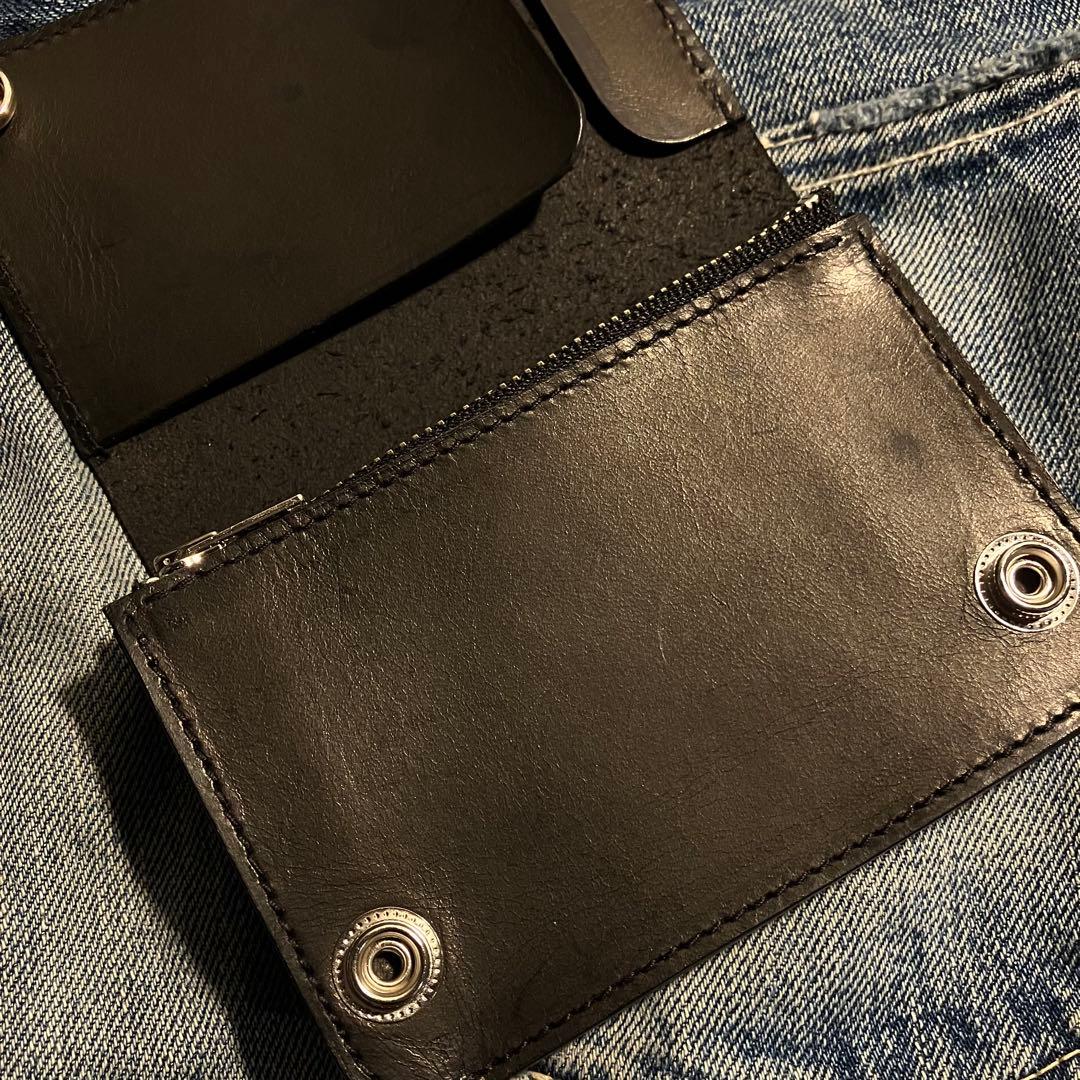 お札が折れない！ミドルトラッカーウォレット 3層 シルバー925 アポロコンチョ