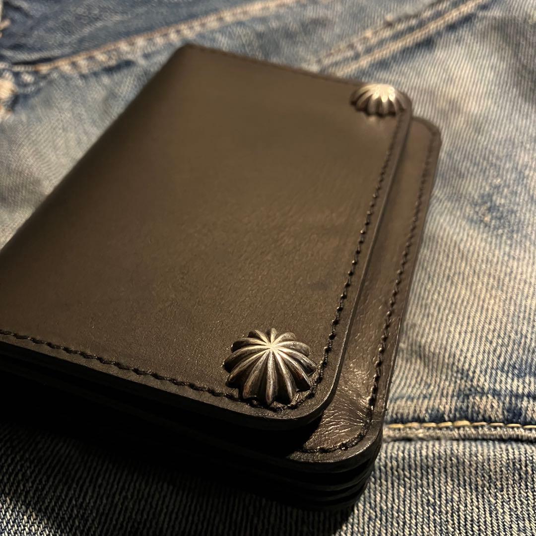 お札が折れない！ミドルトラッカーウォレット 3層 シルバー925 アポロコンチョ