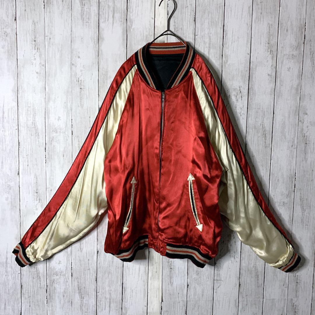 クロップドヘッズ リバーシブル スカジャン 刺繍 ビッグロゴ 龍 虎 薔薇 蛇