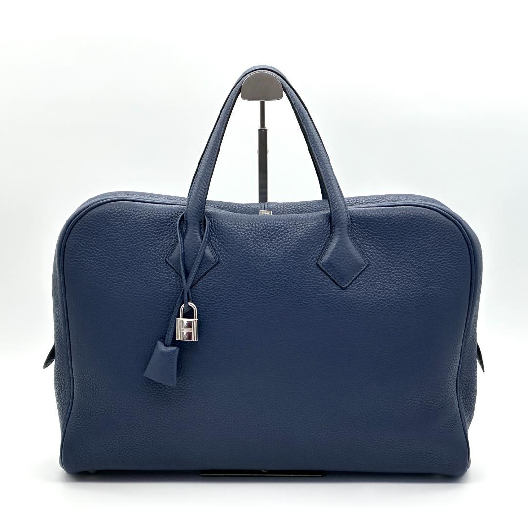 【極美品】エルメス　ヴィクトリア 40 ボストンバッグ　□R刻印　ネイビー