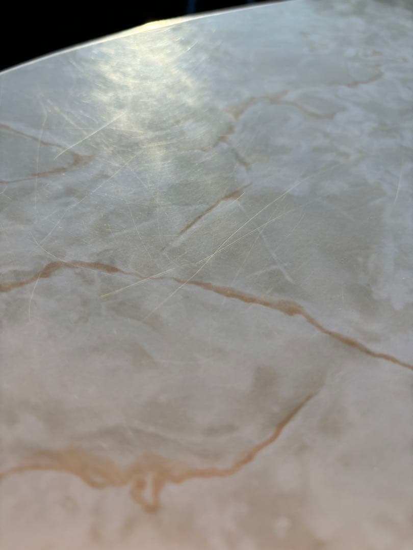 飛騨家具　WINDS太平 ホワイト楕円形ダイニングテーブル 大理石調デコラトップ