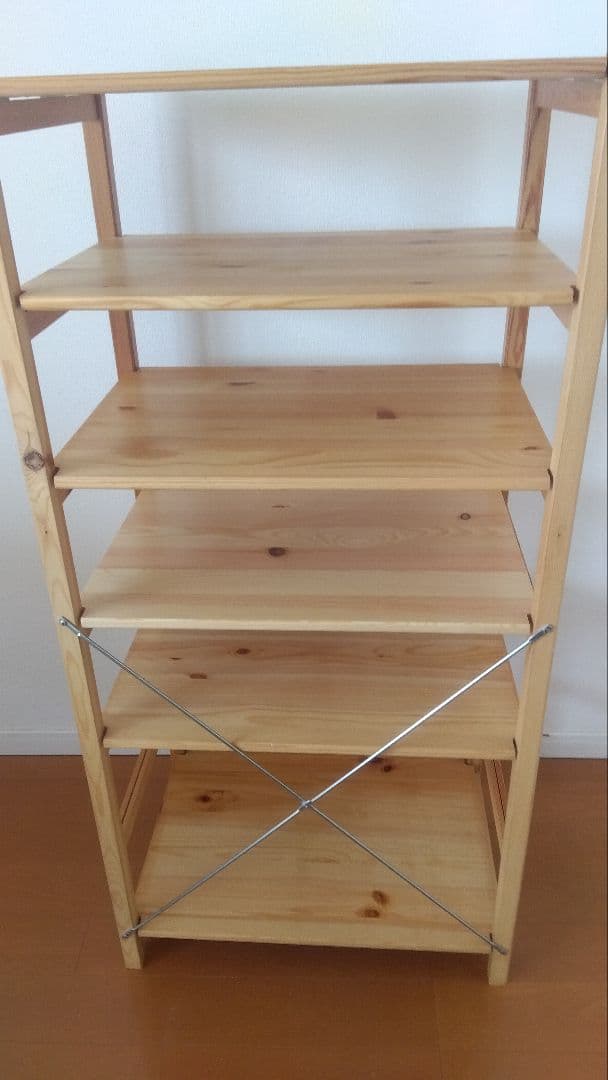 無印パイン材ユニットシェルフ　58cm　中