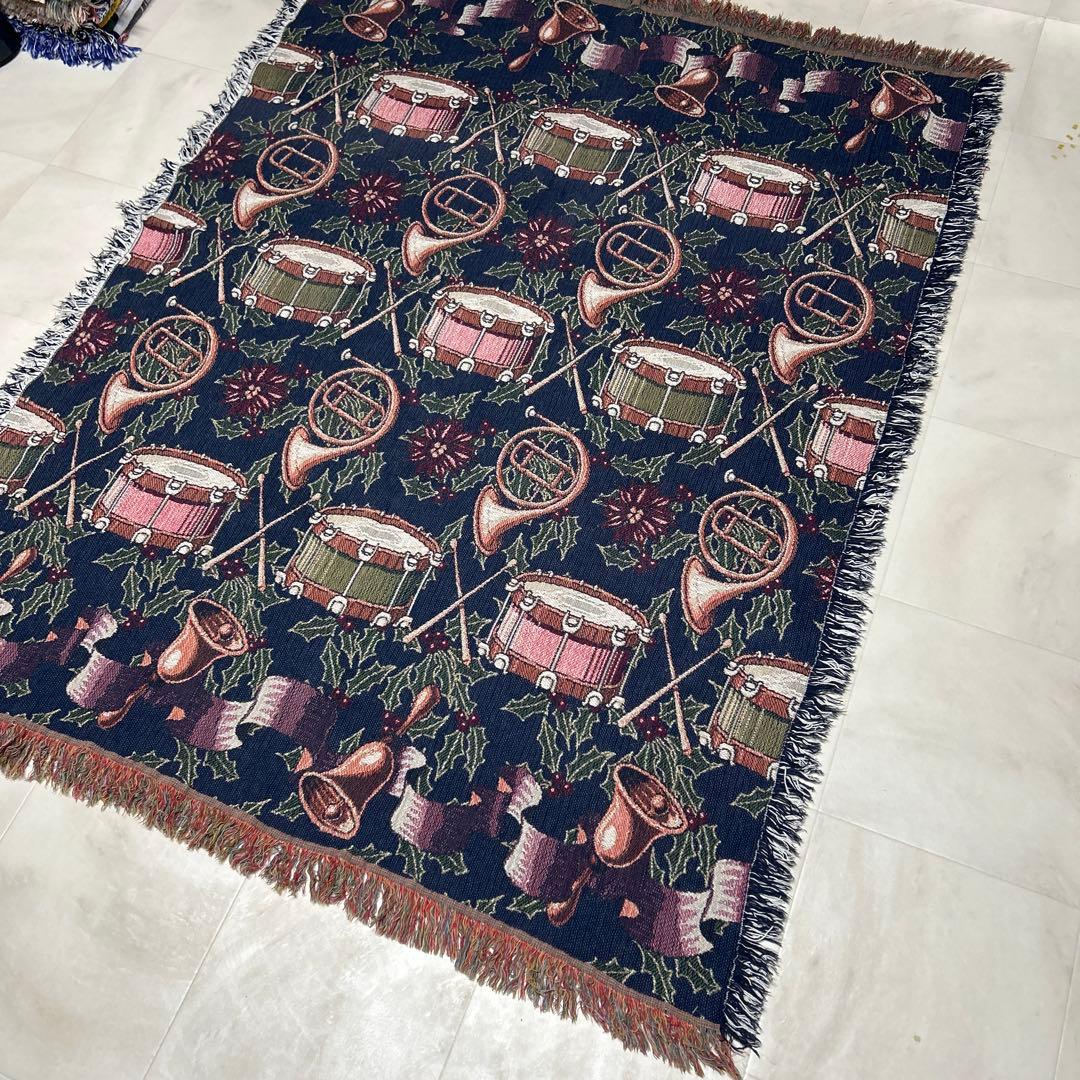 楽器　クリスマス　マルチカバー　ソファーカバー　ラグ　170x131
