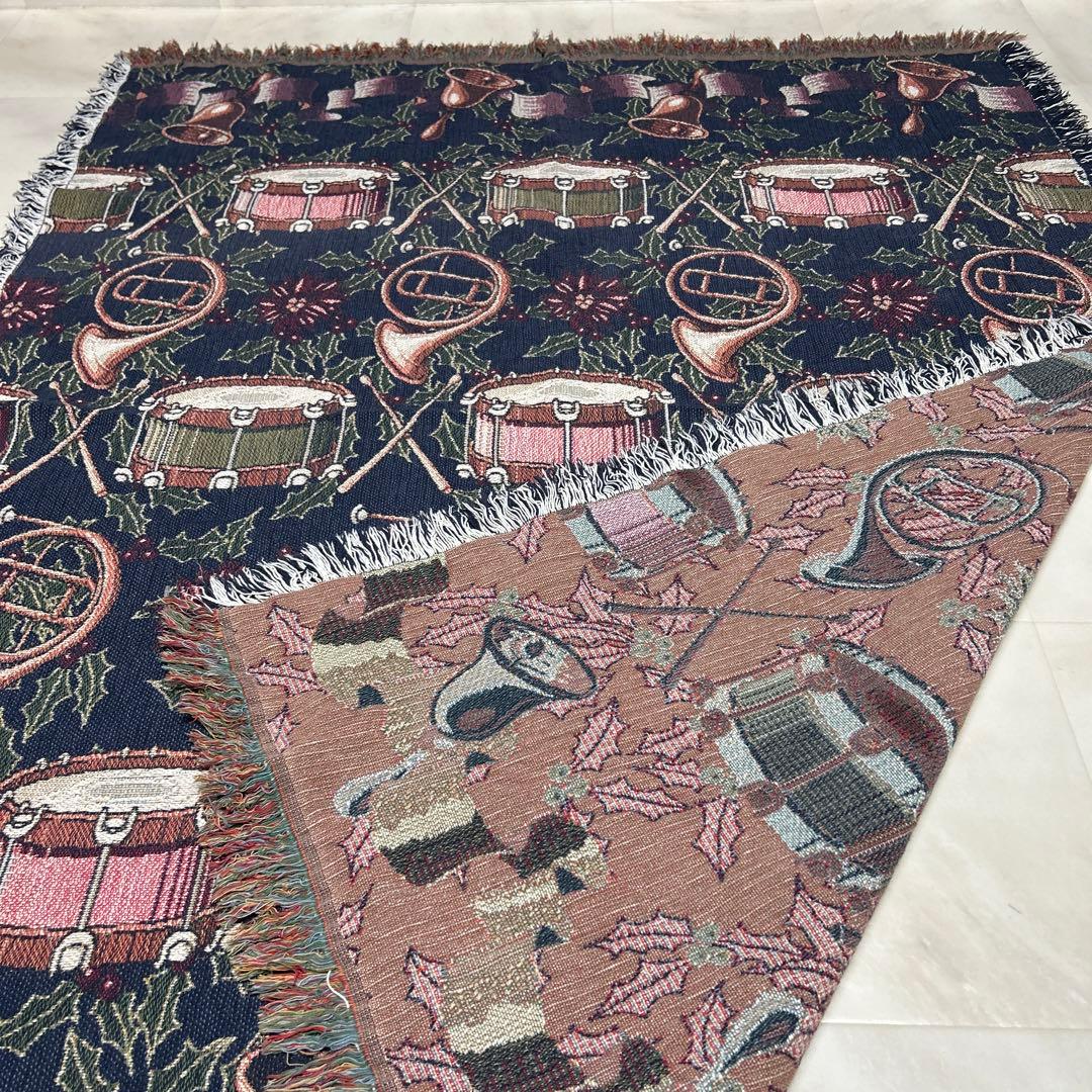 楽器　クリスマス　マルチカバー　ソファーカバー　ラグ　170x131