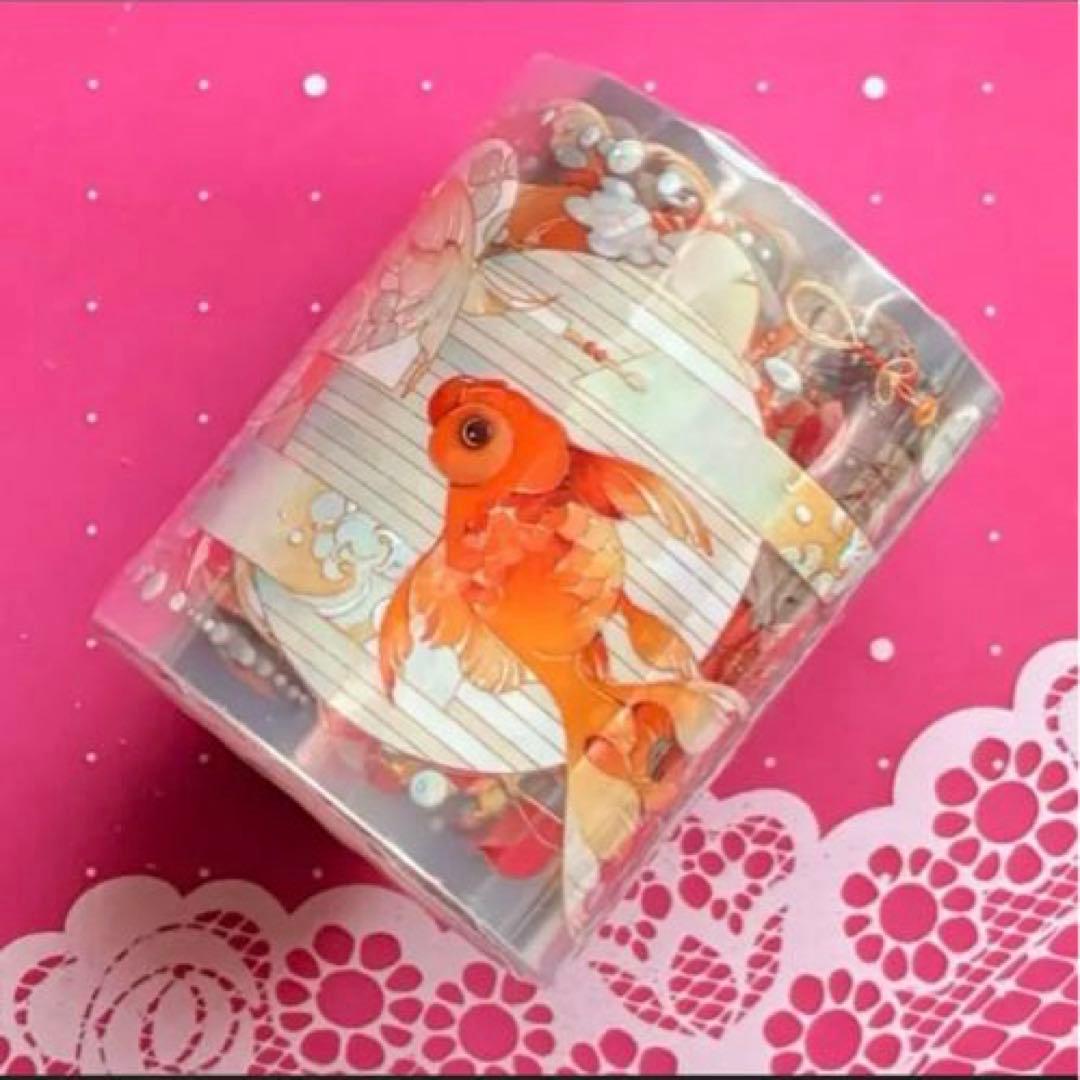 贝壳光 游鱼彼岸 6cm×10m 海外マスキングテープ　海外マステ　金魚　和柄