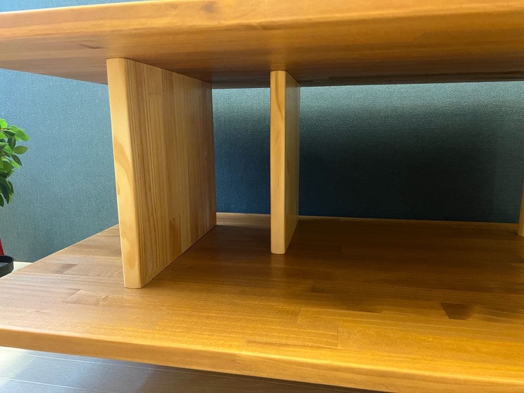 【送料無料】 ローテーブル アシンメトリー 収納付 モダン調 パイン オーク調