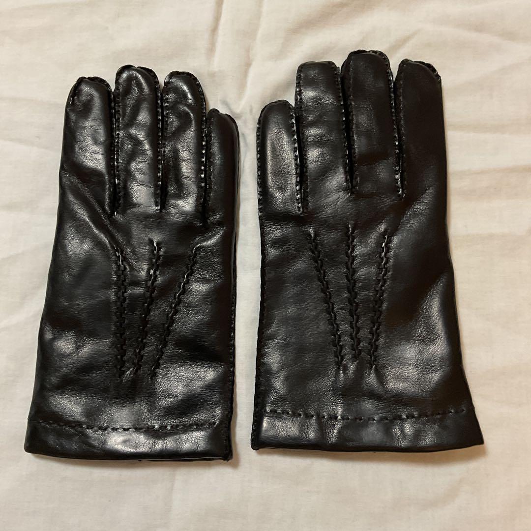 ラムスキン　カシミアライニング　ブラックグローブ