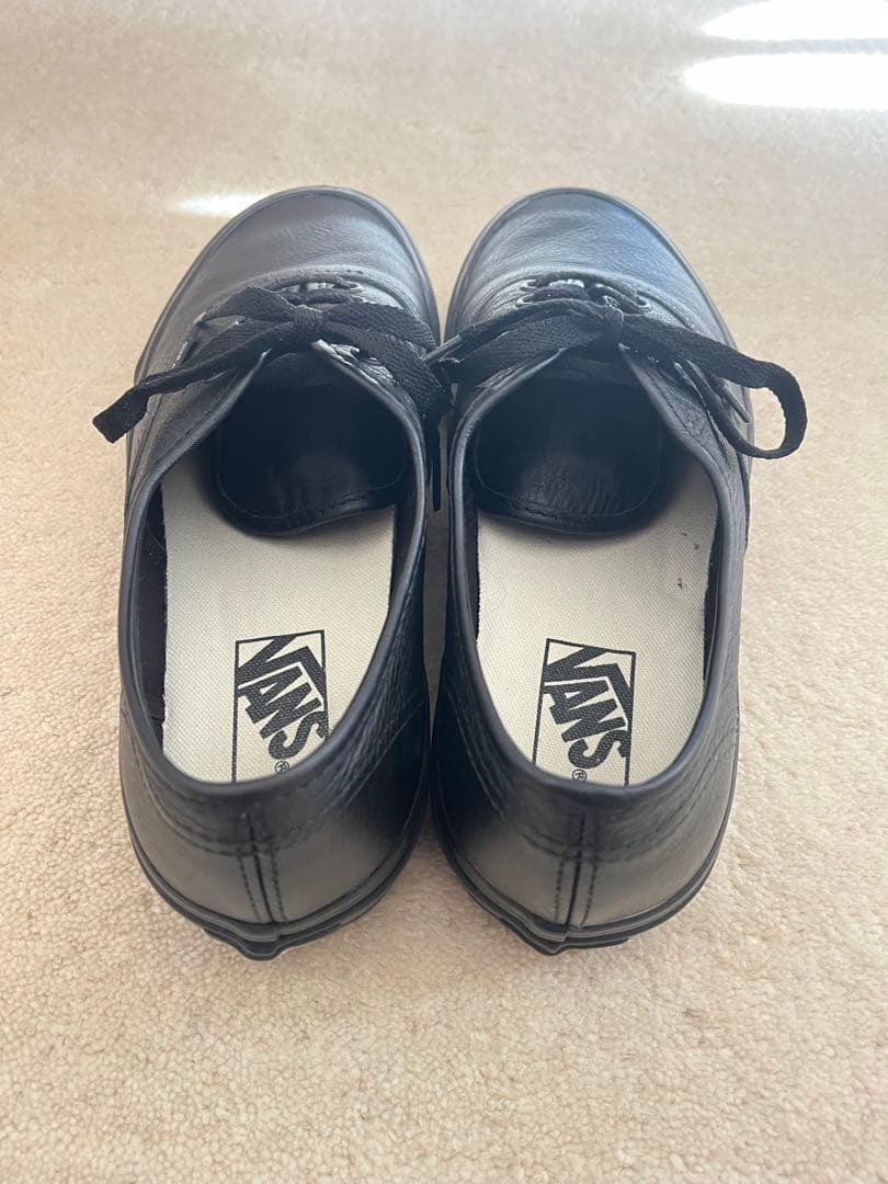 【希少】vans authentic オールレザー ブラック 27cm