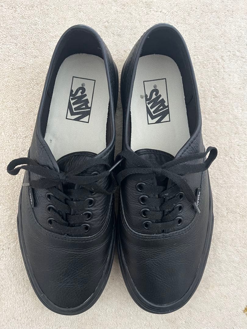 【希少】vans authentic オールレザー ブラック 27cm
