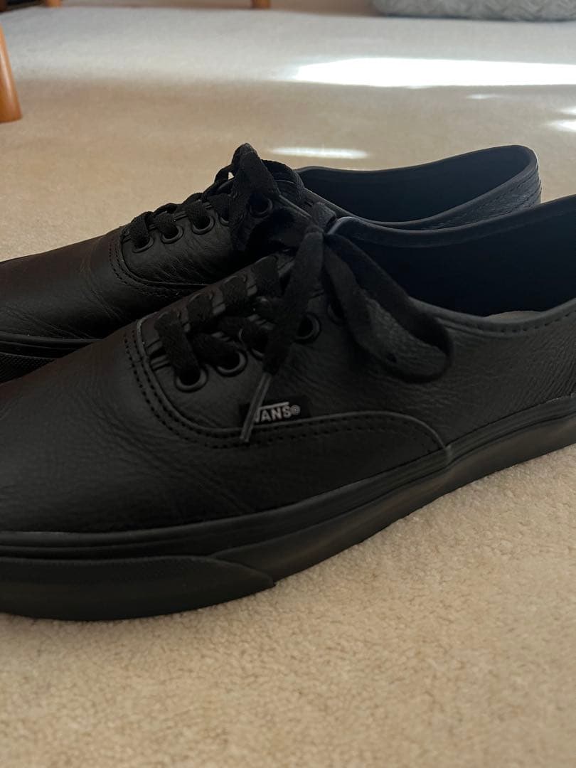 【希少】vans authentic オールレザー ブラック 27cm