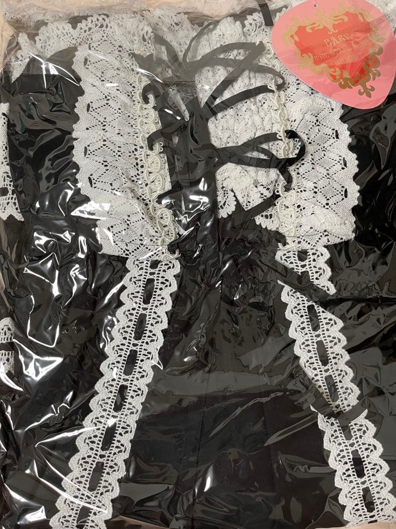 BABY ベビードールジャンパースカート 黒×オフ白