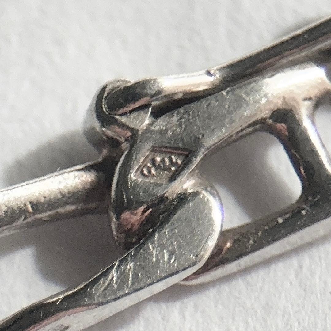 60s French シルバー800 フィガロチェーンブレスレット 蟹刻印
