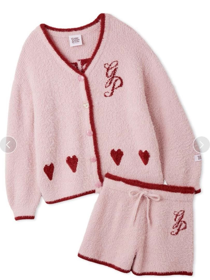 gelato pique ラメフェザーカーディガン ショートパンツ セットアップ