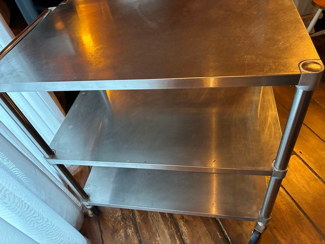 業務用3段ステンレスワゴン　キャスターストッパー付W970 D600 H950