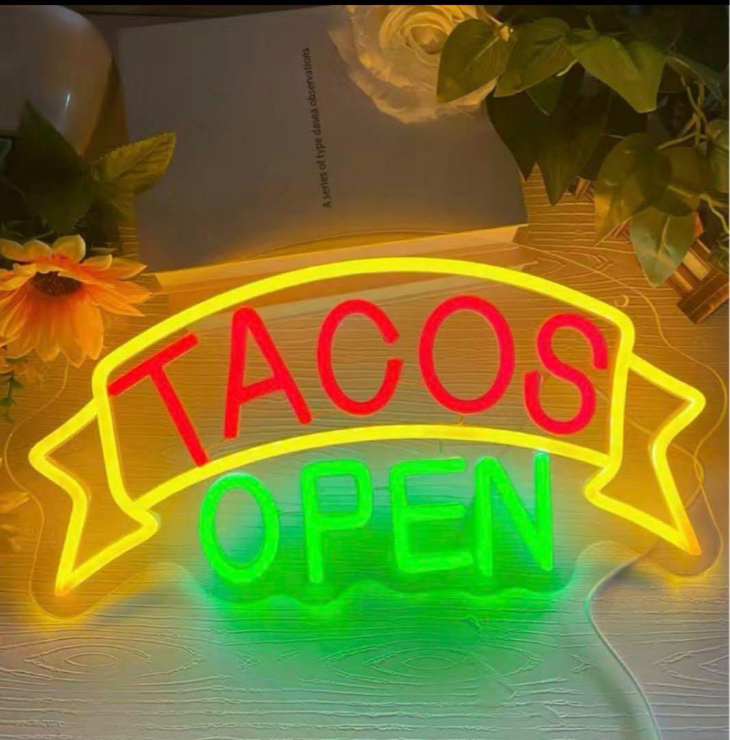 メキシコ ネオン タコス Open サイン 看板 雑貨 ビール BAR