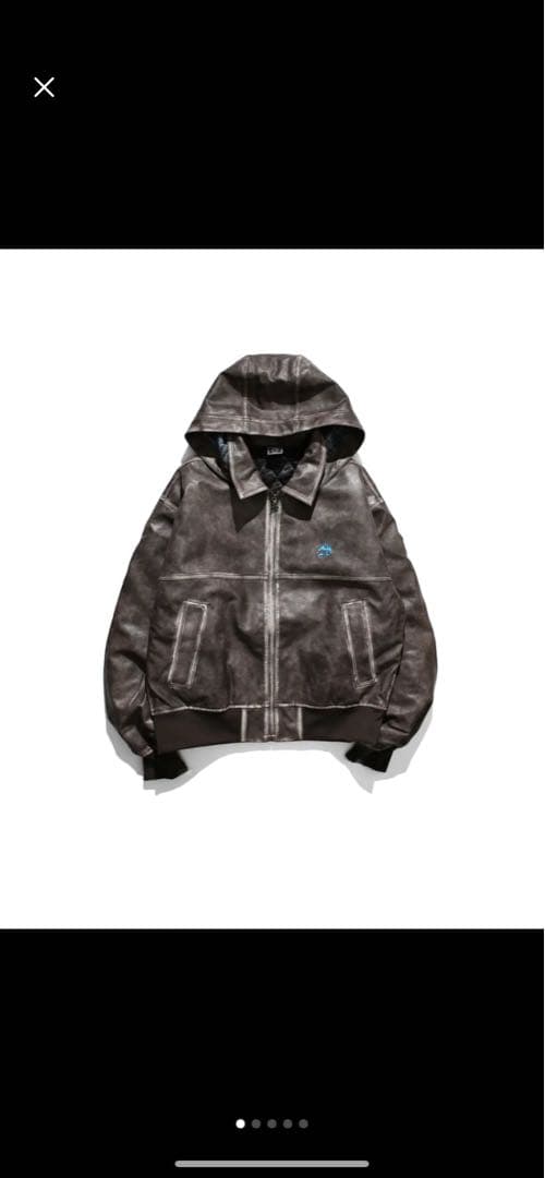 ANTIMID アンチミッド　レザージャケット　パーカーフード取り外し可