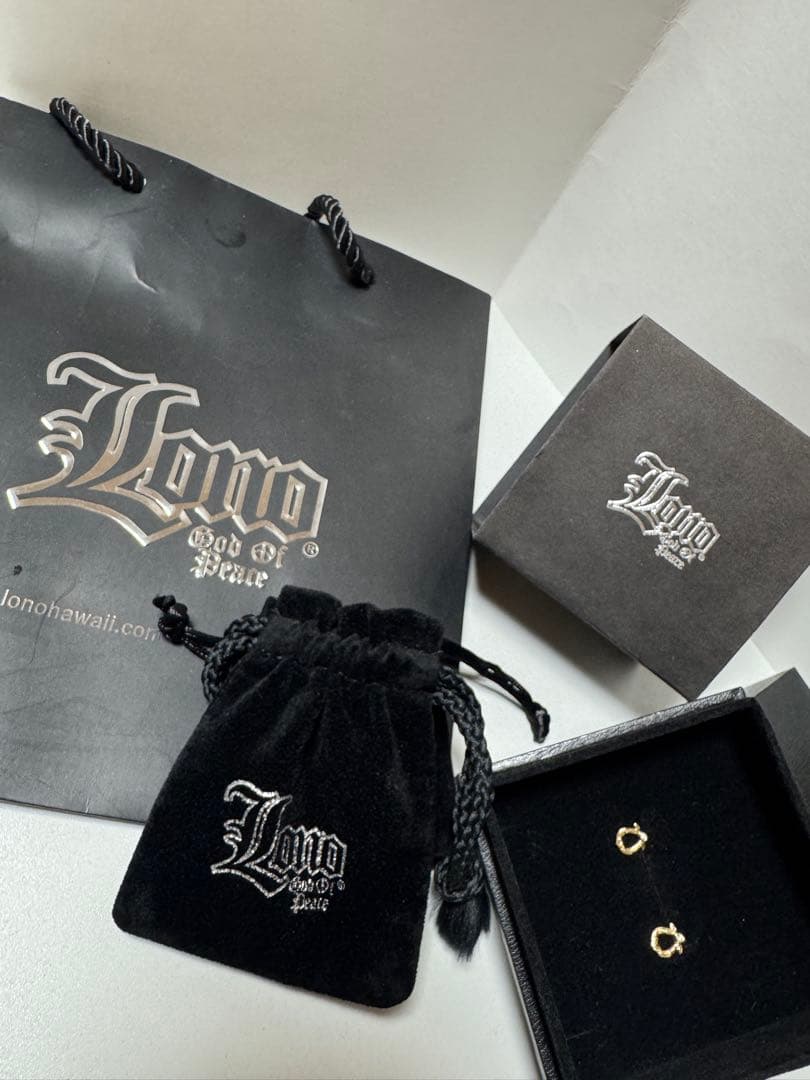 LONO ハワイアンジュエリー 14K イエローゴールドダイヤモンドピアス