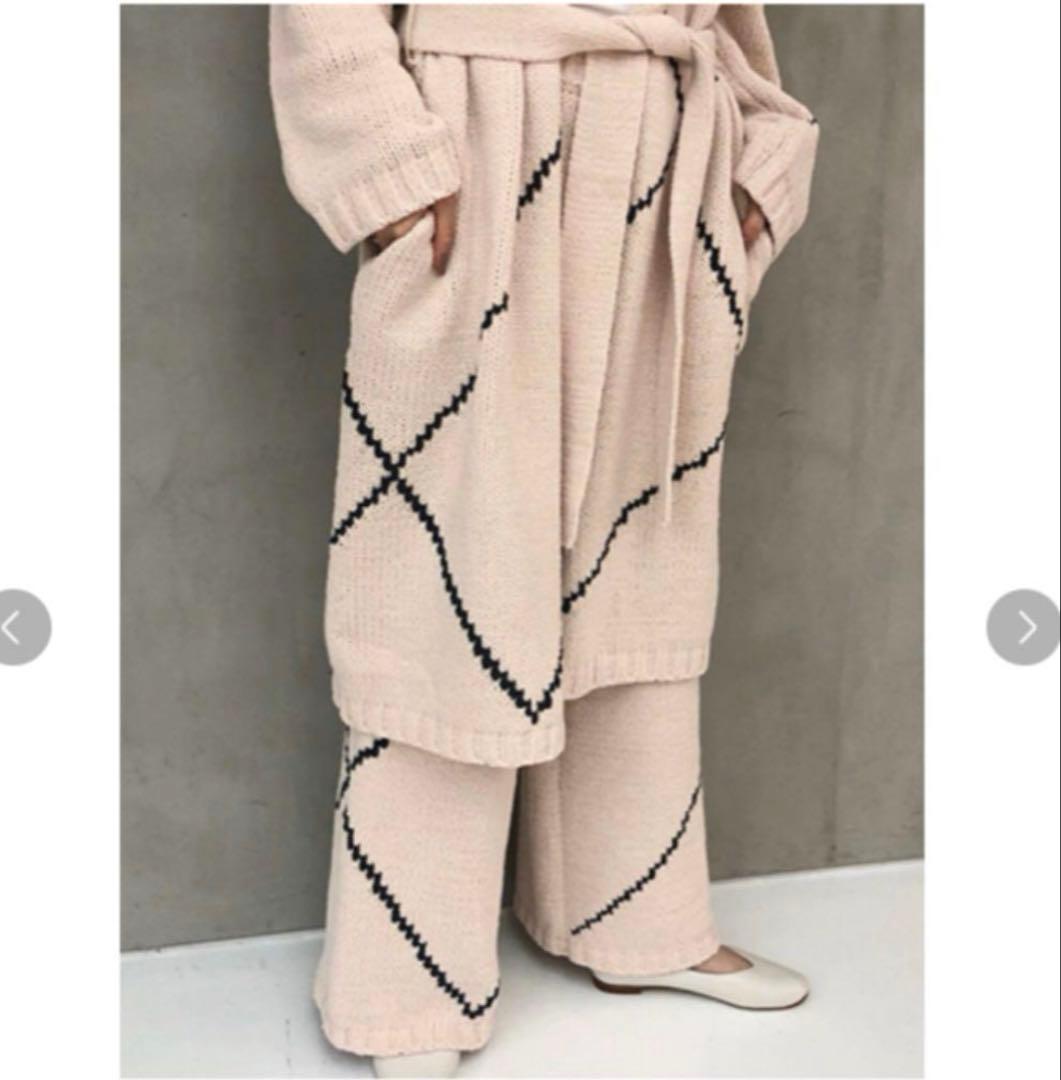 【新品未使用タグ付き】ジェラートピケ ラグニットガウンロングパンツセットもこもこ