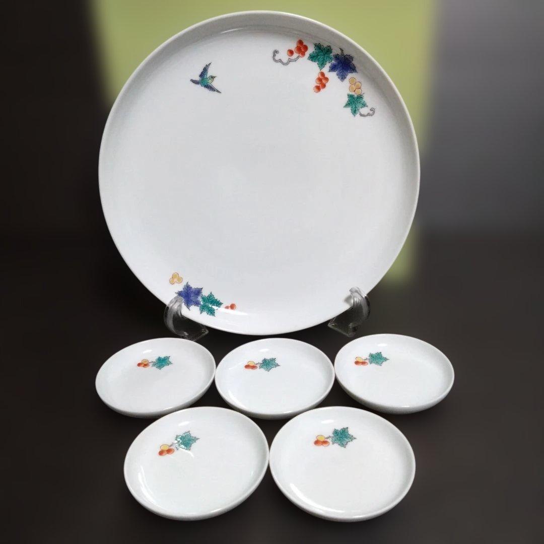 新品 有田焼 肥前赤絵窯元 鷹巣　プレートセット　お祝い