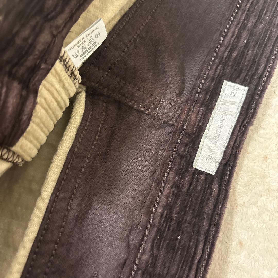 激レア⭐️02AW NUMBER NINE コーデュロイパンツ ツートン　サイズ4