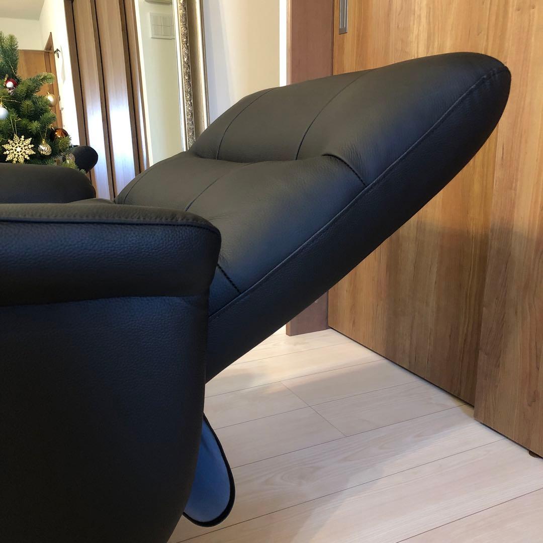 本革 電動リクライニングソファ