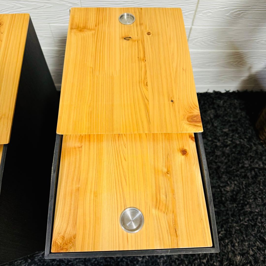 ゴミ箱 サイドテーブル 45L タツクラフト 橋本達之助工芸 ヒノキ 2セット