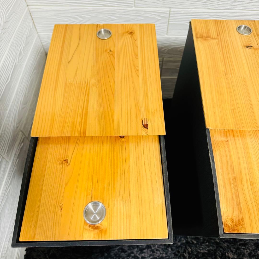 ゴミ箱 サイドテーブル 45L タツクラフト 橋本達之助工芸 ヒノキ 2セット