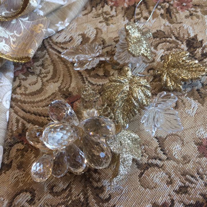 新品 クリスマスデコレーション フロストオーナメント　ゴールド/シルバー　2個