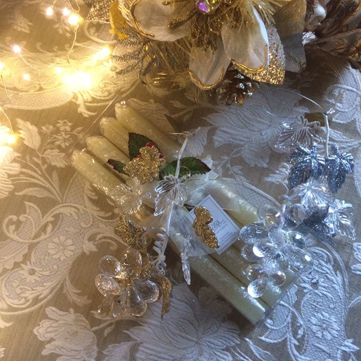 新品 クリスマスデコレーション フロストオーナメント　ゴールド/シルバー　2個