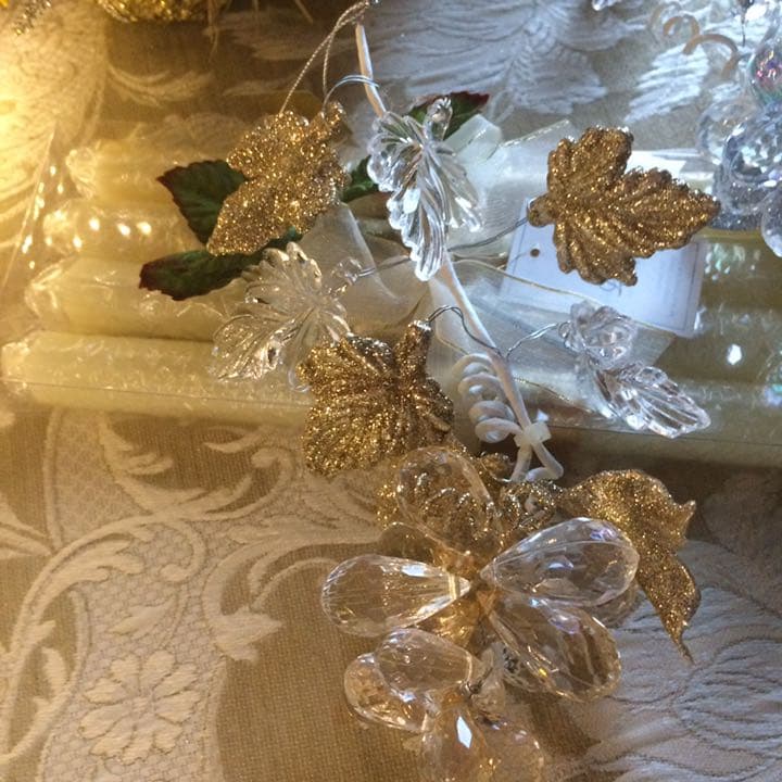 新品 クリスマスデコレーション フロストオーナメント　ゴールド/シルバー　2個