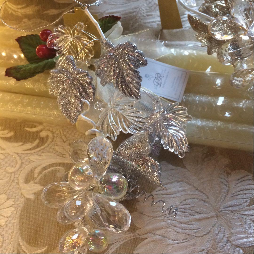 新品 クリスマスデコレーション フロストオーナメント　ゴールド/シルバー　2個