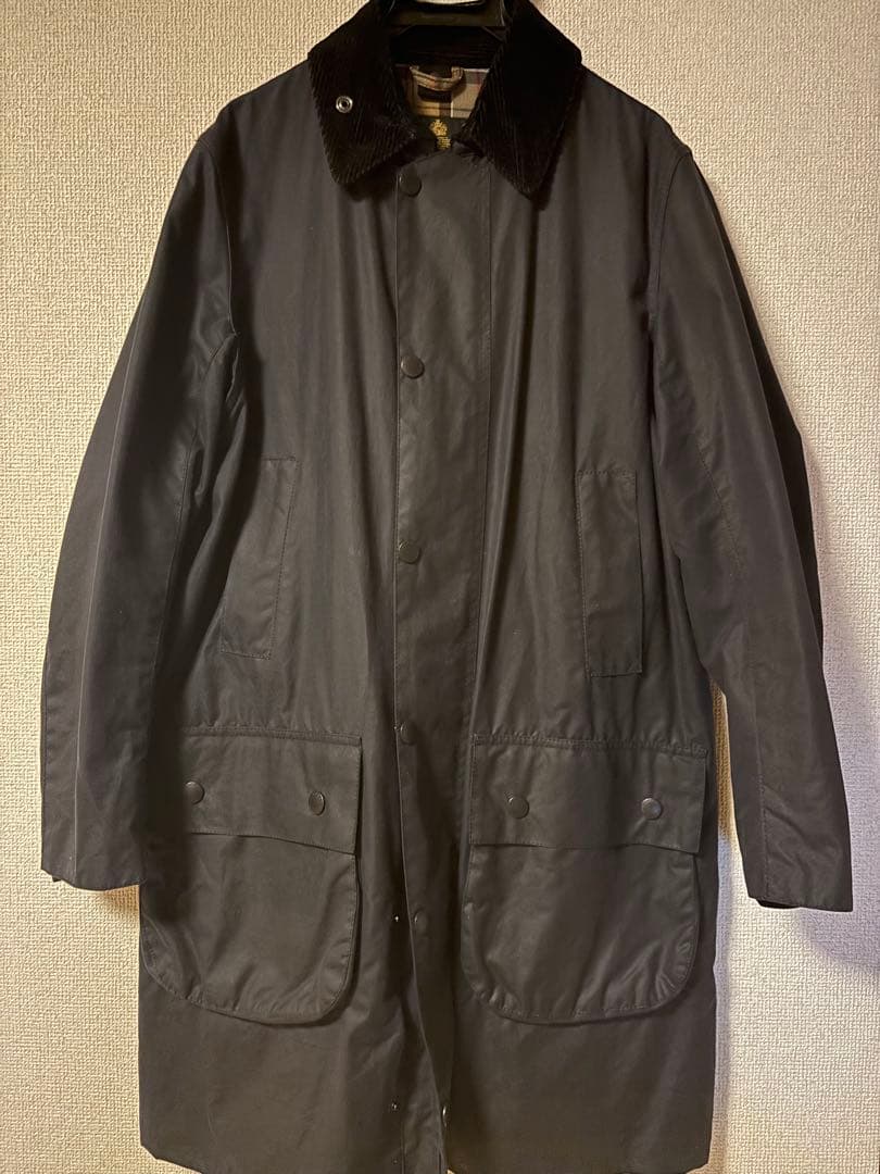 美品 Barbour border SL サイズ36 ダークネイビー