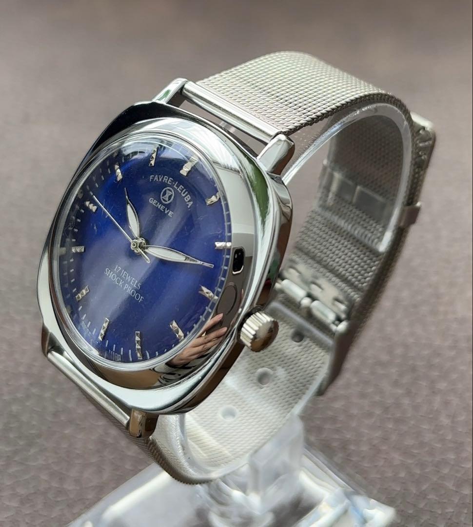 ヴィンテージ FAVRE-LEUBA 手巻き時計 ブラック メンズ腕時計