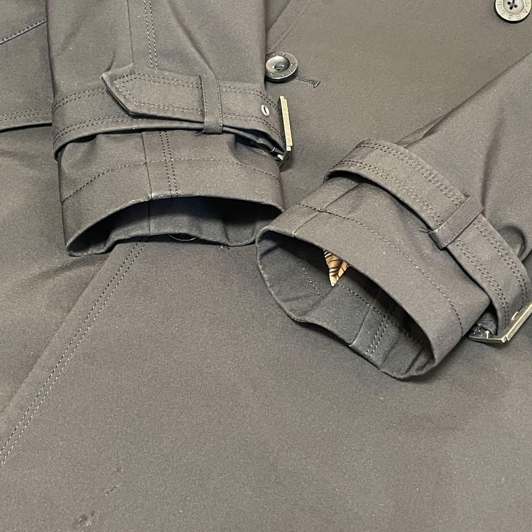 【美品】バーバリーブラックレーベル トレンチコート ノバチェック 日本製 黒 M